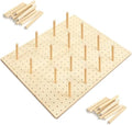 3 Pcs Wood Pegboard Drawer Organizer, Natural Wood, 21 x 5.91 Inch, Pine by Kigley