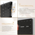 FZK Modular Plastic Pegboard Wall Organizer Kit, Black, 12x12, 4 Panels - Image 5