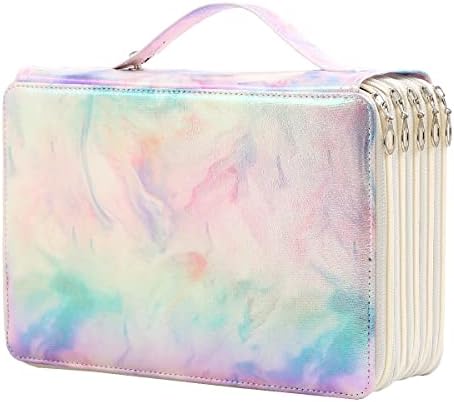Portable Colored 250 Slots Pencil case Organizer with Printing Pattern for Watercolor Pens or Markers, Pencil Case Organizer for Artist by Lbxgap