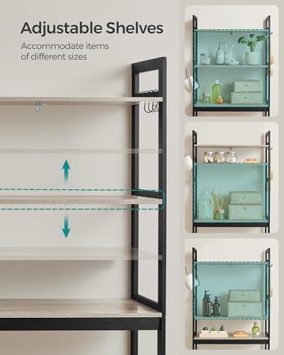 SONGMICS 3-Tier Bamboo Over The Toilet Storage, Adjustable Shelf, 66.9''H - Image 5