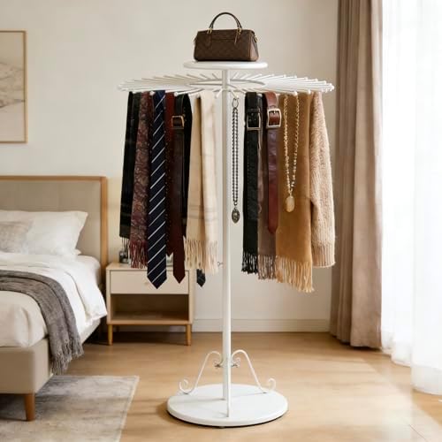 Rotatable Scarf Display Purse Tie Rack Shawl Stand Belt Hanger - Image 2