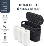 Coeusy Toilet Paper Storage Basket with Lid, Wicker Basket for Bathroom - Image 6