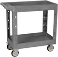 2-Shelf Heavy Duty Utility Cart with Wheels, 34 x 17-Inch Plastic Rolling Tool Cart, 550 lbs Capacity Mechanic Work Cart for Garage,Warehouse,Workshop by Tooremine