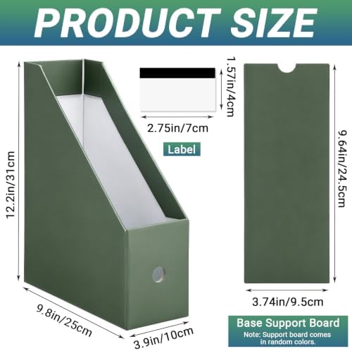 8 Pack Heavy Duty Cardboard Magazine Holder, 9.8"L x 3.9"W x 12.2"H - Image 2