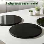 Marble Lazy Susan, 12 in Lazy Susan Turntable Organizer for Cabinet Pantry Kitchen Countertop Fridge Bathroom Makeup Vanity Countertop - Zimbabwe Black - Image 7
