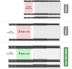 Seinloes 6 Pack Pull Out Cabinet Organizer 21" Deep,Full Extension 3 Slide Rails Slide Out Drawers With Raising Pad for Framed Cabinets,Expandable Width (12.3"-20.5"),No Drill Roll Out Shelves,White - Image 6
