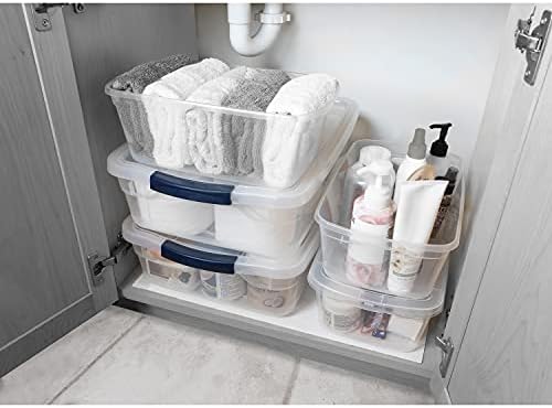 Rubbermaid Cleverstore Clear 41 QT Pack of 6 Stackable Plastic Storage Containers with Durable Latching Clear Lids - Image 5