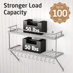 KES 30-Inch Silver Gray Pot Rack Wall Mounted, 100 Lbs Capacity - Image 3