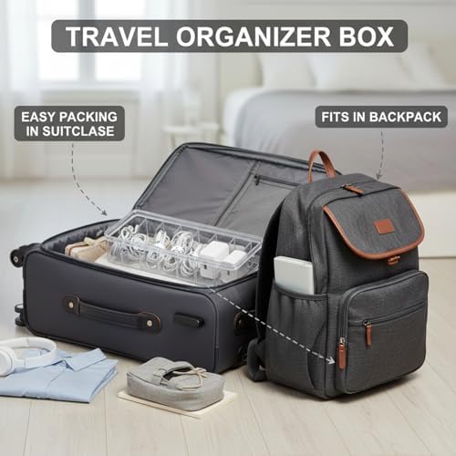 Tatuo Cord Organizer Box with Lid, Clear, 8 Pack - Image 5