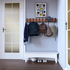 SKOLOO Rustic Coat Rack Wall Mount, 10 Hooks, 38.6'' Long, Solid Wood,Brown - Image 4