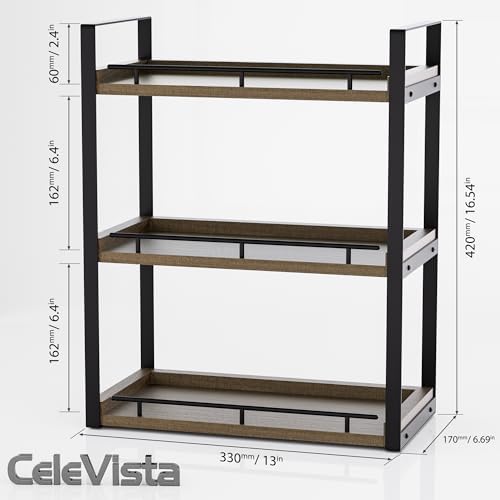 Bathroom Counter Organizer, 3 Tier Wood Countertop Shelf - Image 5
