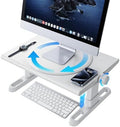 Monitor Stand Riser for Desk,360°Rotation Freely Height Adjustable by Knob,4.4-5.8 Inches,Ergonomic Monitor Stand Mount, Desktop Monitor Stands Riser for Computer,Laptop,Printer,Tv,White by Unknown