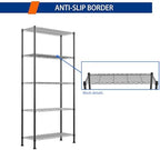 REGILLER 5-Wire Shelving Metal Storage Rack Adjustable Shelves,Standing Storage Shelf Units for Laundry Bathroom Kitchen Pantry Closet(Black,14.1" D x 30" W x 79" H) - Image 7
