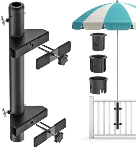KingDolly No Drill Deck Umbrella Mount Bracket, Patio Umbrella Holder Clamp by Kingdolly