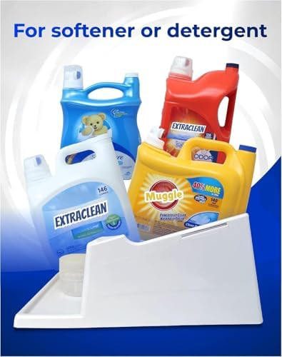 Liquid Laundry Detergent Holder Stand with Drip Tray - 2 Pack - White - Image 3