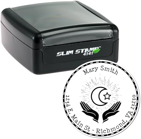 Custom Return Address Stamp - Pre-Inked, Portable Evening Prayers Name & Address Stamp, Ideal for Islamic Bookstore Owners, Custom Made Return Address Stamp, 1-5/8 Size, & Long-Lasting - Image 2