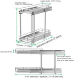 DINDON Pull Out Cabinet Organizer (7-1/2" W x 21-1/2"D), Cabinet Pull Out Shelves, 2 Tier Pull Out Drawers for Kitchen Cabinets, Wire Basket Slide Out Shelf for Cabinet Organization - Image 5