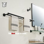 JQK Double Towel Bar 27 Inch, Matte Black Useable Length 24 Inch 304 Stainless Steel Thicken 0.8mm Bath Towel Rack for Bathroom, Towel Holder Wall Mount, TB100L24-PB - Image 4