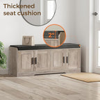 Homleke Shoe Storage Bench, 4 Doors & Thickened Padded Seat Cushion - Image 4