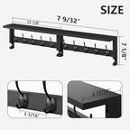 AMBIRD Coat Rack Wall Mount with Shelf, 17.1 Inches Coat Hooks Wall Mounted, Hat Wall Hooks for Hanging in Entryway, Living Room, Bathroom, Bedroom (Black) - Image 2