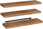 RALGEND Floating Shelves for Wall, 39.4" Long Wall Shelf Set of 3 with Invisible Bracket, 1.5" Thick Hanging Shelves Farmhouse Home Decor for Bathroom, Living Room, Bedroom Rustic Brown 10301BJP3BF by RALGEND