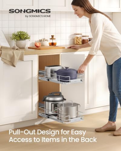 SONGMICS Pull Out Cabinet Organizer 11.6" W x 21.3" D, Easy Pull-Out - Image 2