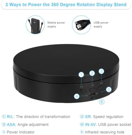 Remote Motorized Rotating Display Stand, Electric Rotating Platform with 5.74/7.08/8.66in Replacement Covers, 3 in 1 Turntable with Rechargeable Battery for Live Streaming Video Shoot Photography - Image 2