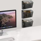 Gawerk 6 Pack Wall File Organizer, Mesh Wall File Pocket Mail Organizer Hanging Metal Vertical Wall Mounted File Holder for Office/Home - Image 4
