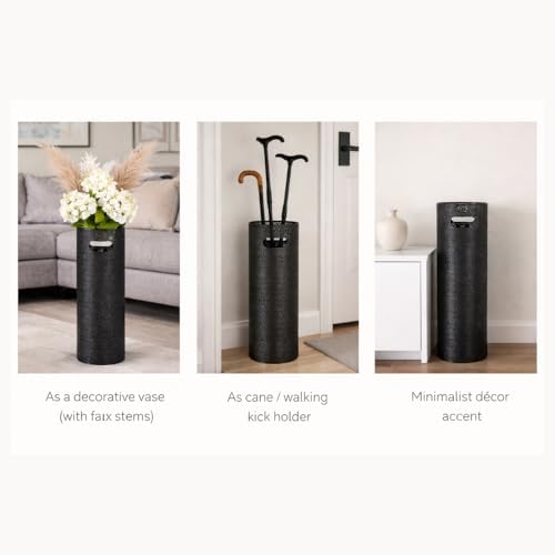 Concepts 21 inch Heavy Duty Metal Umbrella Stand - Durable Storage Holder for Umbrellas - Indoor and Outdoor Use - Stylish and Modern Organizer for Entryways. (Black Lace) - Image 5