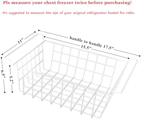 Orgneas 17.5" Chest Freezer Organizer Bins Metal Wire Baskets - Image 3