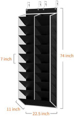 KEEPJOY 20-30 Pairs Over the Door Shoe Organizer, Mesh Hanging Shoe Rack for Door Storage with 20 Wide Deep Pockets,10-Tier Black Door Shoe Holder Fits Sneakers, Boots. - Image 3