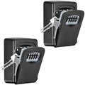 Key Lock Box Wall Mounted, Fayleeko 4 Digit Combination Lockbox for Outside, House Keys - 5 Keys Capacity, Key Safe Security Storage Lock Box for Indoor, Outdoor, Garage, Garden, Store (Black, 2Pack) by Fayleeko