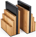 JUSK DESIGN Bamboo Book End/Book Organizer - Non-Skid Decorative Bookends for Office and Home - Book Holders for Shelves - Substantial Weight - Holds Heavy Books by JUSK