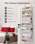 ULG Over The Door Organizer with 6 Large Pockets 12 Side Pockets, 50lbs Weight Capacity Door Hanging Organizer for Bedroom, Bathroom, Pantry, Nursery Storage, Gray - Image 4