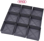 DIOMMELL 9 Pack Foldable Cloth Storage Box Closet Dresser Drawer Organizer Fabric Baskets Bins Containers Divider for Clothes Underwear Bras Socks Clothing, Dark Grey 900 - Image 7