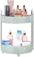 Honeydak Rotating Perfume Organizer Tray, 2 Tiers, Resin Diamond, AB Color by Honeydak
