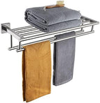 KOKOSIRI 24 Inch Towel Shelf with Double Towel Bars Bathroom Towel Rack Towel Holder Wall Mounted SUS 304 Stainless Steel, Brushed Nickel, B6005BR-L24 by KOKOSIRI