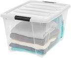 IRIS USA 54 Qt Storage Bins with Lids, 6 Pack, Dividers, Clear/White - Image 4