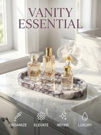 OOBOOB Natural Calacatta Viola Violet Marble Tray, Oval Perfume Tray, Bathroom Organizer for Vanity, Kitchen & Living Room, Perfect for Home Decor Lovers​ - Image 2