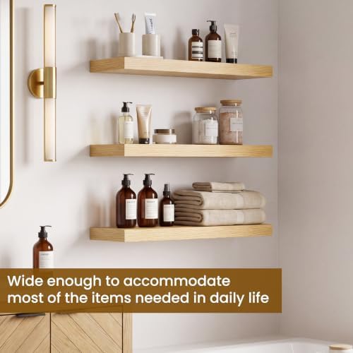 20inch Floating Shelves for Bathroom, 6.7" Deep Wall Shelves, Set of 3 - Image 4