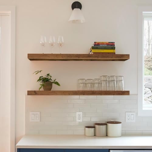 QEEIG Long Floating Shelves for Wall (Brown, Set of 2, 39.4") - Image 6