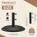T&Jero 33 lb Round Heavy Duty Prefilled Patio Outdoor Market Umbrella Base Stand Weight for Outdoor, Black - Image 3