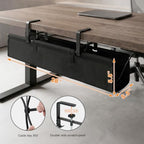 No Drill Under Desk Cable Management Tray, 28 Inch, Black - Image 3