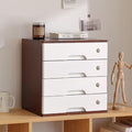 4-Tier Wooden Storage Cabinet, Dsmall File Cabinet, Office Supplies A4/Receipt File Organizer, Desk Storage Organizer With Lockable Drawers, Home Office Storage Cabinet,Walnut+White40*28*40.5Cm by Unknown