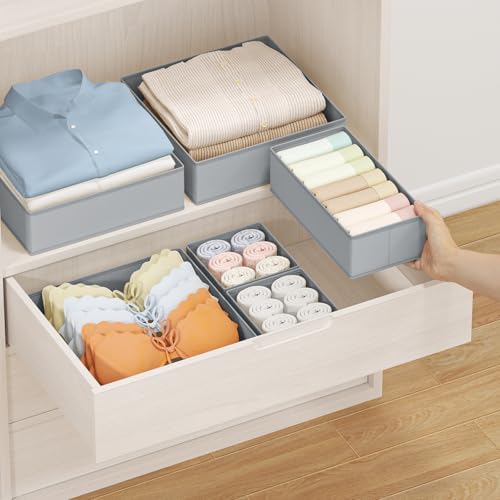 DIMJ Drawer Organizer Clothes Storage - 24 Pack Baby Dresser Organizer for Nursery, Small Fabric Closet Drawer Organizer Bins for Underwears Socks, Foldable Storage Dividers Organization for Bedroom - Image 4