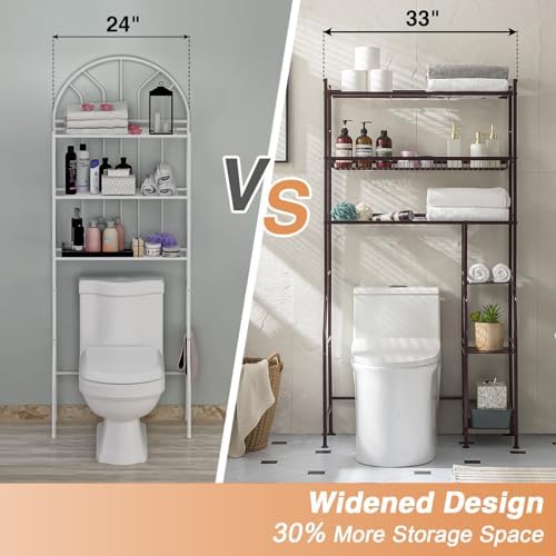 Lauren&Harold 6-Tier Over The Toilet Storage with Side Rack Bronze - Image 4