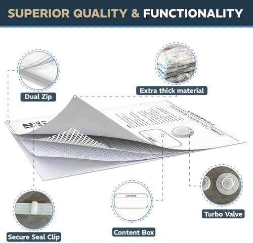 8 Pack XXL & Jumbo Space Saver Vacuum Storage Bags - Image 5