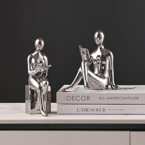 Ceramic Decorative Bookends, Book Ends for Shelves, Home Office Decor - Image 7
