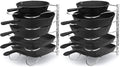 CAXXA Heavy Duty Pan Rack, Pot Lid Rack, Kitchen Cabinet Pantry Cookware Organizer Rack Holder with 5 Adjustable Dividers, Chrome (Pack of 2) by CAXXADIRECT