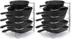 CAXXA Heavy Duty Pan Rack, Pot Lid Rack, Kitchen Cabinet Pantry Cookware Organizer Rack Holder with 5 Adjustable Dividers, Chrome (Pack of 2) by CAXXADIRECT